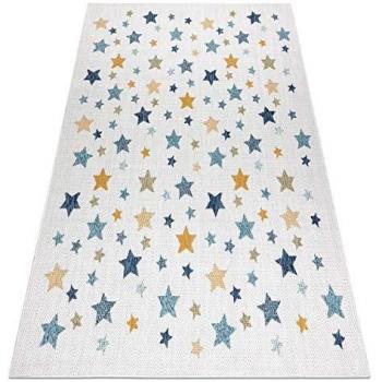 Alfombra de sisal Cooper Estrellas 22260 Crudo/Azul Oscuro 160x220 cm
