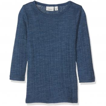 NAME IT Nmmwang Wool Needle LS Top Noos, Camisa Manga Larga para Bebés, Azul