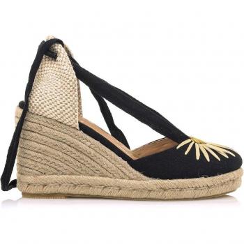 Sandalias de cuña Mustang para mujer en negro y beige
