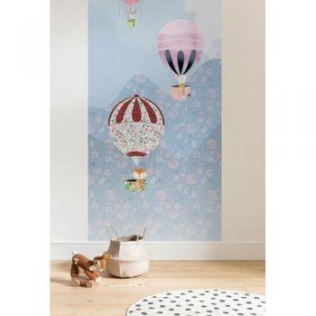 Papel Pintado No Tejido Globos Felices, 100 cm de Ancho, Tamaño: 100 x 250 cm