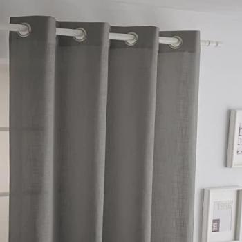 Cortina de Poliéster Antilo Italy Gris con Ollaos - 140x270 cm
