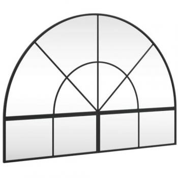 Espejo de Pared Arco Decoración de Pared para Salón Pasillo Hierro Negro 100x70 cm