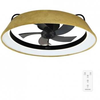 Cecotec EnergySilence LampAero 600 Green Design Ventilador de Techo con Luz LED 20W Beige, Motor DC 20w, Luz LED, 5 aspas de 17 pulgadas, Mando a distancia,