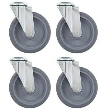Ruedas giratorias con agujero pasador 16 unidades 125 mm