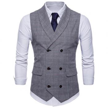 FULIER Hombres Slim Fit Cuello en V Chaqueta de Traje de Chaleco Ocasional de Negocios Chaleco Chaleco Formal