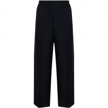 Gucci Men's Wool Trousers in Blue | Size 48 | 770333ZAPRP4590, Wide Trousers, male, Blue, Size: M Blue Twill Weave Trousers with Appliqué Logo