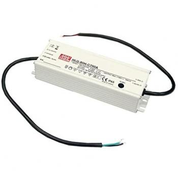 Driver LED Mean Well HLG-80H-C700A, Transformador de corriente constante 90 W, 64 - 129 V CC, 700 mA, IP65, protección contra sobrecarga