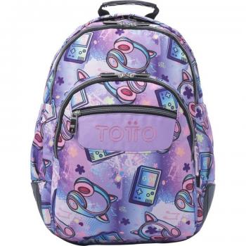 Mochila Totto Rayol Escolar Morado - Meowsical