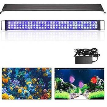 Hengda Luz LED Acuario Ajustable Acuarios Plantados Lámpara impermeable Acuarios Plantados Lámpara Mejor para El Tanque de Peces de 92-120CM