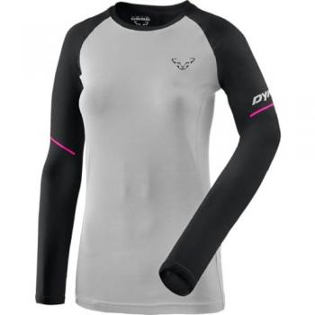 Camiseta de Manga Larga Dynafit Alpine Pro para Mujer - Color Gris, Negro y Blanco - Talla XL