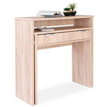Mesa de Escritorio Consola Extensible Aput Cambria 90cm x 87,5cm (ancho cerrado 33cm, abierto 63,4cm)