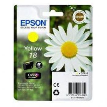 Epson C13T18044010 Cartucho de Tinta Claria Home 18 Amarillo, Compatible con Expression Home XP-102/XP-202/XP-205/XP-305/XP-405/XP-30/