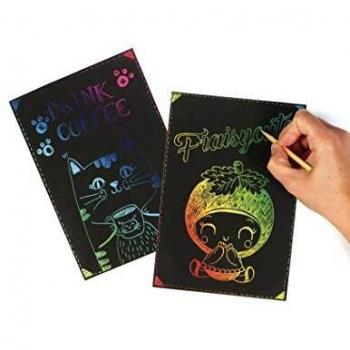 Paquete de 10 tarjetas rasca y gana formato A5 - Negro - Ideal para crear tarjetas de felicitación y pequeños cuadros