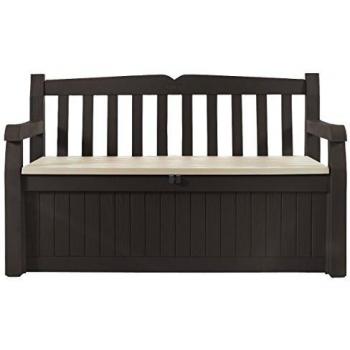 Banco Contenedor Multiuso Keter Eden 140x60x84 cm Resistente a Heladas, Intemperie y Rayos UV