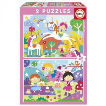 Set de 2 Puzzles Mundo de Fantasía 48 Piezas