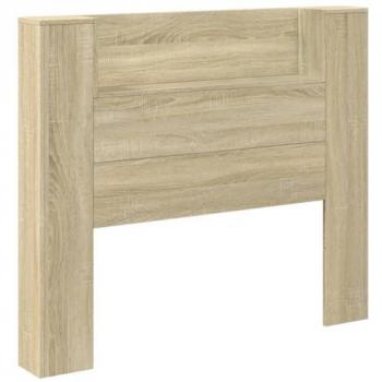 Cabecero de cama con luz LED roble Sonoma 120x16,5x103,5 cm