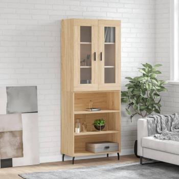 Aparador alto de madera multicapa color roble Sonoma 69,5x34x180 cm