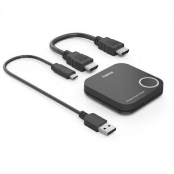Adaptador Inalámbrico HDMI Hama Full HD 1080p con Cable de 30m - Transmisor Inalámbrico Negro