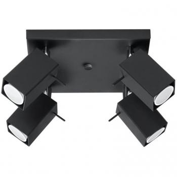 MERIDA Aplique de Techo 4 Focos GU10 Acero Negro LED Interior