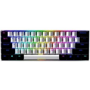 Teclado Gaming Sharkoon SKILLER SGK50 S4, Hot-swappable, 60%, RGB LED, QWERTY Inglés US, Blanco
