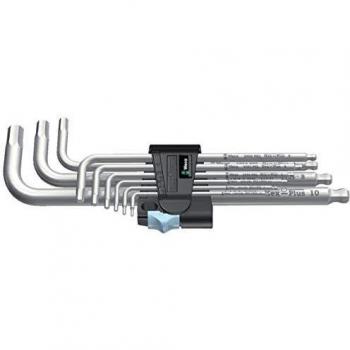Wera 05073544001 3950 PKL/9 SB Metric Stainless Steel L-Key Set - Silver