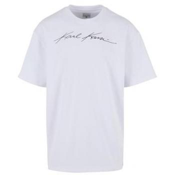 Camiseta Boxy Karl Kani Autograph Heavy Jersey Blanca con Logo Bordado