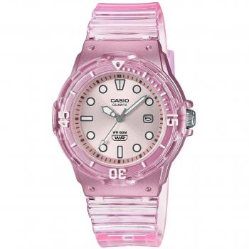 Casio POP Women's Analog Quartz Watch with Silver Dial and Resin Strap, 100M Water Resistance
