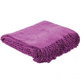 Plaid Bangalore Rosa de Viscosa Suave con Franges 125 x 150 cm