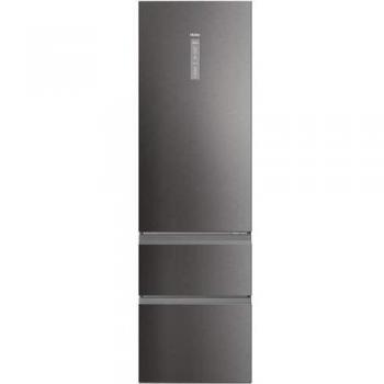 Haier HTW5620CNMP Frigorífico Combi Serie 5 3D 60 Total No Frost con WiFi, Acero Inoxidable Dark Inox, 205cm Altura, Clase Energética C, T