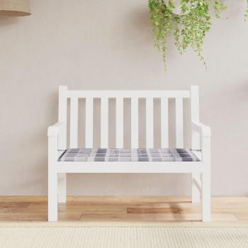 Cojín para banco de jardín tela Oxford a cuadros gris 120x50x3 cm