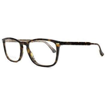 Gucci GG0188O-002-53 Brillengestell, Dunkel Havana/Kristall Kristall, 53.0 Unisex Adulto
