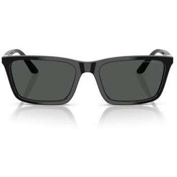 Emporio Armani EA4239U Sunglasses, Glossy Black, Dark Grey Lenses, Square Shape, Size: 55 MM, Unisex