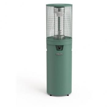 Calefactor de gas redondo Create 8 kW para exteriores con encendido eléctrico, llama regulable y sistema de seguridad antivuelco
