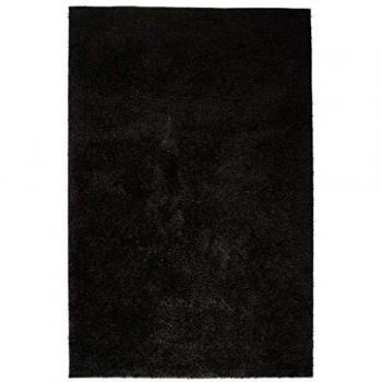 vidaXL Alfombra Shaggy Peluda 80x150cm Negra Decoración Interior Casa y Hogar