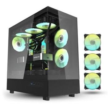 Caja Torre Gaming Darkflash DPX90 - ATX, ITX, mATX, Vidrio Templado, 3 Ventiladores ARGB, USB Tipo-C, Color Negro