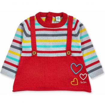 Tuc Tuc - Vestido de bebé niña tricot efecto 2 en 1 P'tit Zoo