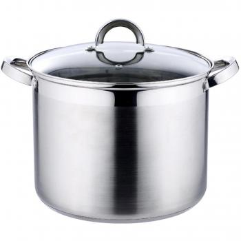 Renberg Alexander - Olla alta de 15 litros de 30 x 23 cm con Tapa, Fabricada de Acero Inoxidable, Antiadherente, Asas ergonómicas, Apta Inducción, Apto para lavavajillas, Libre de Tóxicos