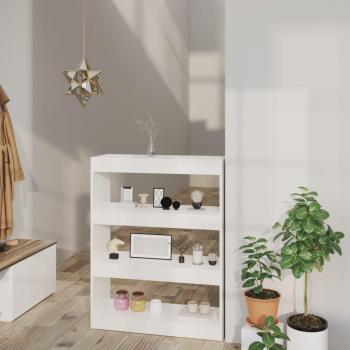 Estantería Librería Tabique Blanco Pulido 80x30x103 cm Madera Multicapa Brillo