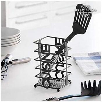 BigBuy Cooking Portacubiertos, Metal, Multicolor, Talla única