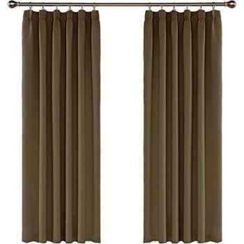 Amazon Brand - Umi Cortinas Opacas Salon Modernas para Ventana Dormitorio Termicas Aislantes Fruncidas 2 Piezas 168x183cm Caqui