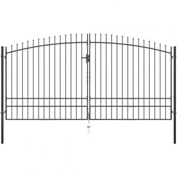 vidaXL Double Door Fence Gate with Spear Top 400x248 cm
