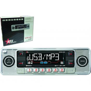 KDX-Audio Retro-600C - Radio CD, MP3, WMA, Bluetooth, color cromado y negro