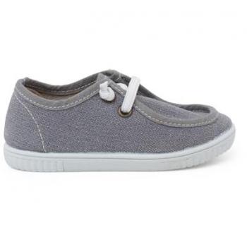 Náuticos de Niños Wallaby con Suela Fina y Cordones Elásticos en Color Gris Talla 25