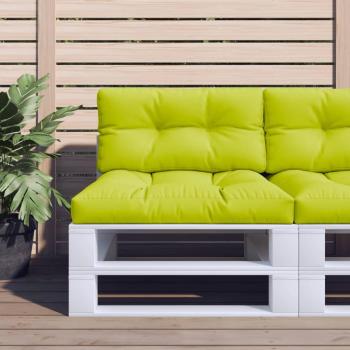 Almohada para palet verde brillante 80x40x12 cm tela