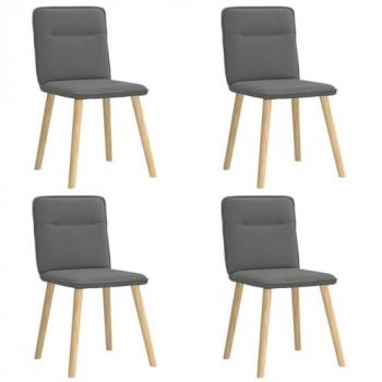 vidaXL Set of 4 Dark Grey Fabric Dining Chairs