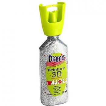 Pintura 3D Diam's Pailletada Plateada 37 ml