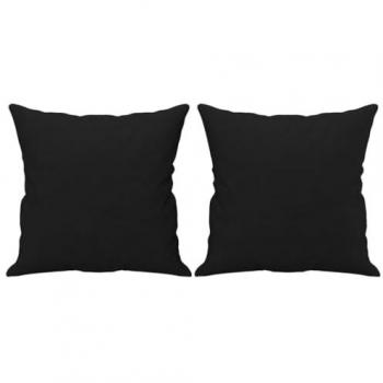 Almohadas Decorativas 2 Piezas Negro 40x40 cm Tejido Microfibra