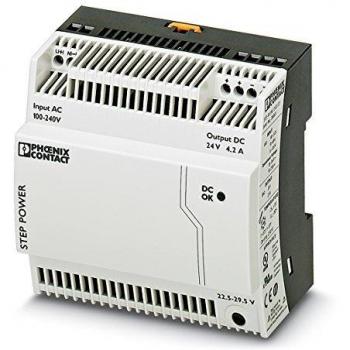 Phoenix Contact STEP-PS/1AC/24DC/4.2 Rail Mounted Power Supply, 24V DC, 4.2A Output, 100W, 1 Output