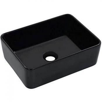 vidaXL Lavabo Sanitario Baño Servicio Fregadero Piezas de Fontanería Bricolaje Instalación Decoración Aseo Grifería Casa 40x30x13 cm Cerámica Negro