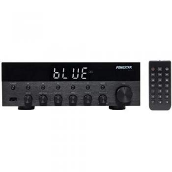 FONESTAR Amplificador Estéreo Bluetooth, USB/MP3, Radio FM, HiFi 15+15w RMS de Potencia As-1515